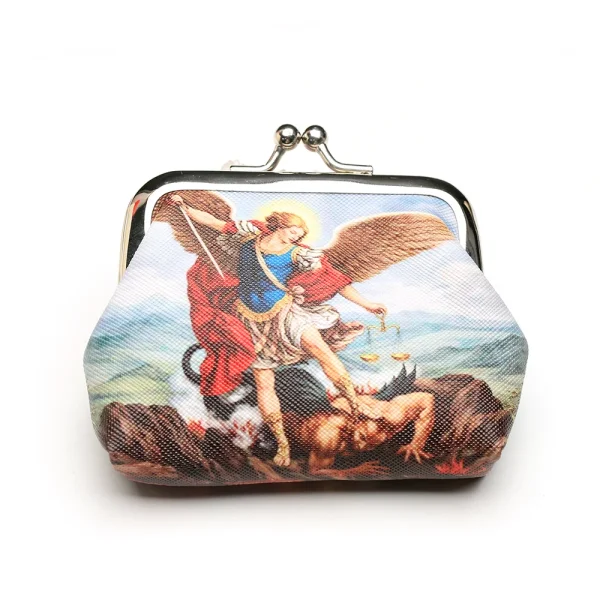 Catholic Virgin Mary Theme Jewelry Packaging Bags Rosary Storage Colorful Mini Bags Kiss-Lock Rosary Pouch Coin Purse Wh