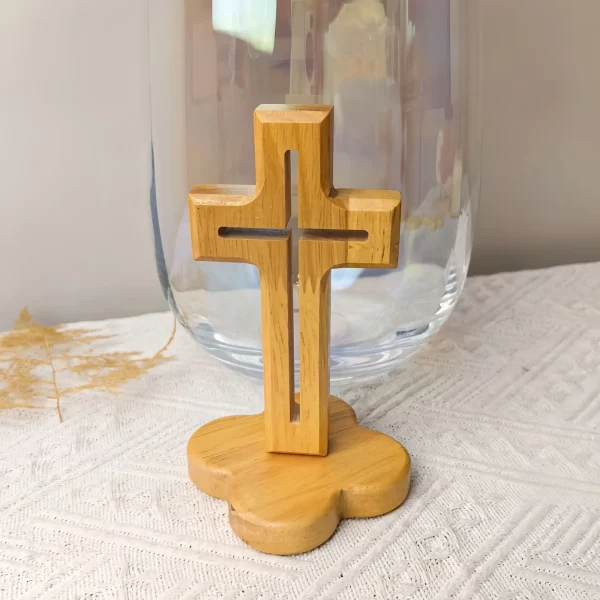 Catholic Wood Cross Crafts Christian Ornaments Solid Wooden Simple Home Office Log WoodCarving Wholesale of Church Praye