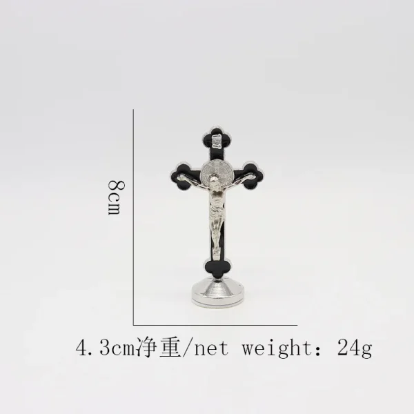 Mecrt Creative Gold-Plated Metal Crucifix Ornaments Catholic Cross Decorative Items for Home Office Christmas Elegant De