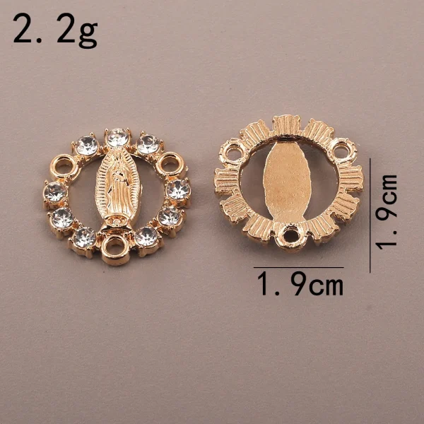 Accessories for Catholic rosary three-hole connector center piece, vintage metal jewelry pendant