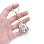 Christ Bearer Keychain Antique Silver Plate Base Medal Keychain with Saint Christopher Inset Premium Metal Keychains - Image 4