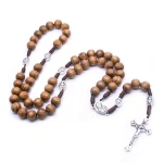 Mecrt Wooden Rosary 8mm Beads Catholic Religious Saint Virgin Mary Jewelry Christmas Gift Easter Church Prayer Beads Wholesale - Image 5