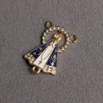 Wholesale Guadalupe Our Lady Guadalupe Rosary Bead Connector Single-Sided Gold Plated Oil Drop Jewelry Accessories Religious - Image 3