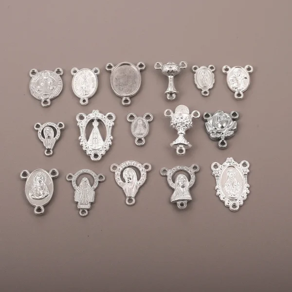 Oval tee pendant, wholesale from manufacturers, cross-border supply, retro metal jewelry pendant, rosary necklace pendan