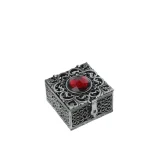 Manufacturer Wholesaler Retro Style Cross-Border Gold and Silver Metal Jewelry Box Square Patterned Alloy Gift Box - Image 5