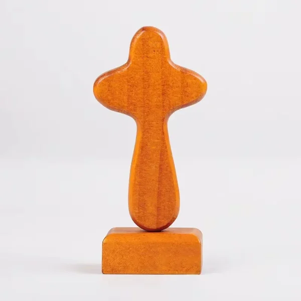 Mecrt 3 Colors Small Wooden Cross Decor Standing Cross First Communion Decoration for Church Christian Gifts Wood Prayer