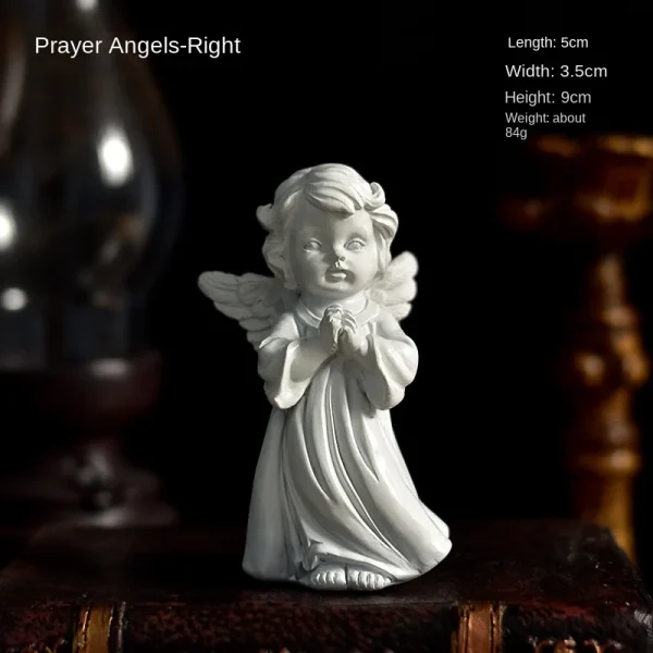 Catholic Communion Baptism Products Angel Ornament Resin Girl Heart Sculpture Tabletop Decorations