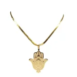 Mecrt Fatima Hasam Hand Necklace Gold Plated Stainless Steel Round Beaded Chain Religious Cross Design for Men Women As Gift - Image 5