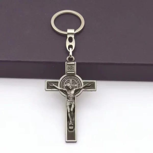 Catholic Christian Jesus Key Ring Car Keychains Women Men Gift Charms Handbag Pendant Cross KeyChains