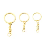 Gold-Plated Iron Keychain Four-Section Chain Modern Simple Design Christmas Use DIY Pendant Accessories Bulk Packaging - Image 2