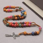 Religious Catholic Rosaries Rosary Charm Colorful Necklace Flower Plastic 10mm Bead Esus Christian Prayer Beads for Catholicism - Image 4