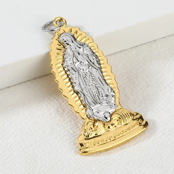 Catholic Religious Virgin Mary Guadalupe Zinc Alloy Embossed Pendant Keychain-Factory Direct Sales