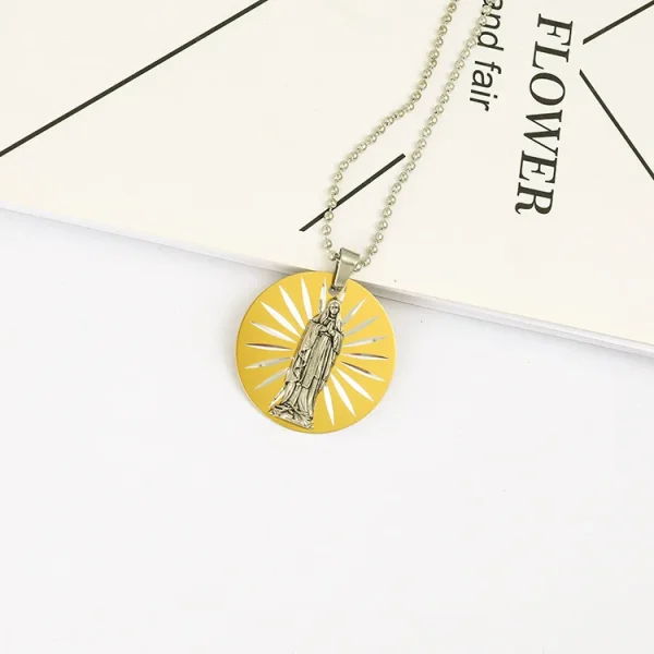 Catholic Jesus Pendant Metallic Fashion Personality Necklace Accessories Laser Craft Jewelry Necklace Pendant