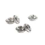 Zinc Alloy Disc Beads with Inlaid Diamonds DIY Handmade Bracelet Jewelry & Abacus Components Jewelry Findings Spacers - Image 6