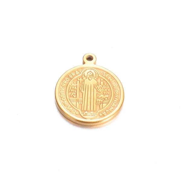 Catholic Stainless Steel Three-dimensional Pendant St. Benedict Exorcism Prayer Holy Relic DIY Jewelry Accessories