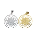 Hindu Buddhism Lotus Flower Stainless Steel Religious Unisex Pendant DIY Jewelry Accessories Wholesale Customizable Patterns