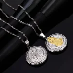 St Benedict Beaded Zinc Alloy 18k Gold Plated Pendant Medal Necklace with Cross Bible Locket Christian Religious Gift - Image 3