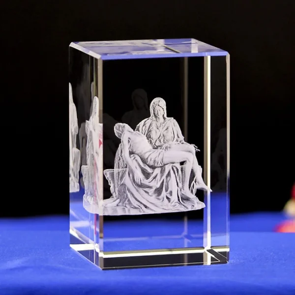 Creative 3D Crystal Carving Jesus Cross Transparent Crystal Crafts Home Crystal Ornaments 5*5*8cm Factory Wholesale