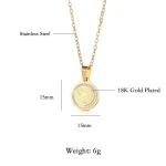 Christian Gold Stainless Steel Catholic Vintage Medal Religious Beaded Cross Design Necklaces Mary Virgin Our Lady Pendant - Image 4