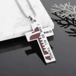 Religious Theme Cross Sports Style Stainless Steel Baseball Cross Pendant Necklace Titanium Steel Hip-Hop Trendy - Image 4