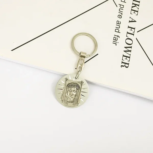 Catholic Virgin Mary Jesus Creative Jewelry Pendant Bag Keychain Zinc Alloy 3.7cm*3.7cm 4g Car Keychains