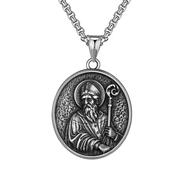 Mecrt St. Francis of Assisi Gothic Necklace for Men Our Lady Jesus Pendant with Bead Chain Necklaces Wholesale