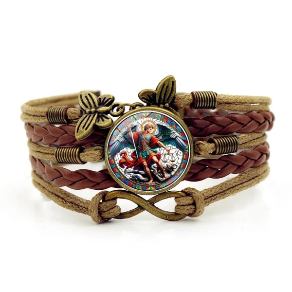 Archangel Michael St. Michael Multi-layer Woven Braceletretro Butterfly Infinity Symbol Bracelet