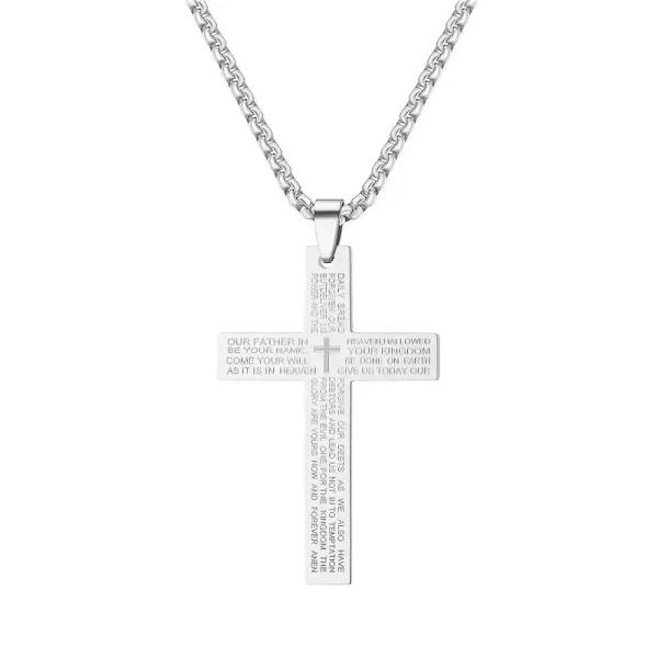 Mecrt Stainless Steel Cross Pendant Necklace for Men and Women Gold Plated for Gift Wholesale Jewelry