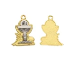 Mecrt Religious Catholic Chalice Patterned Keychain JHS Gift Cup Metal Charm Ornament Pendant Holder for Gift - Image 5