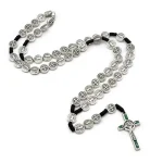 St Benedict Medal Hand Made Knotted Cord Rosary Religious Necklace for Men and Women - Image 3