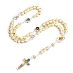 Plastic Rosary Religious Cross 10mm Beads Catholic Rosaries Gilding Jewelry Necklaces Holy Communion Engagement Gift - Image 3