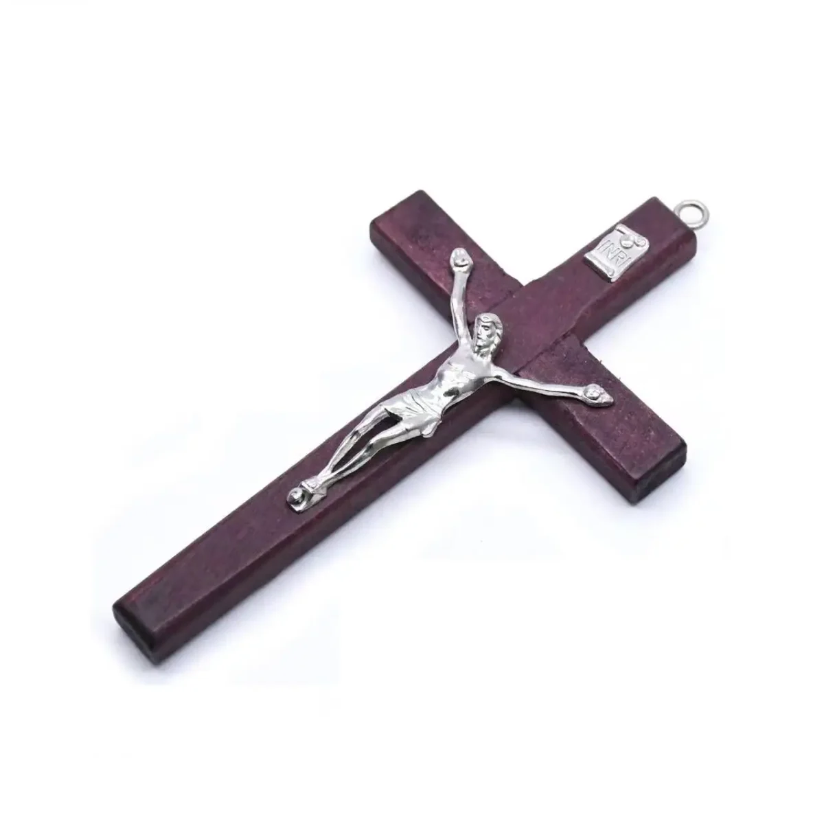 7*12cm Wholesale Wine Red Handmade Wood Cross Religious Jesus Blessing Pendant Charms Crucifix - Image 4