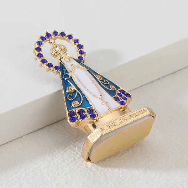 Mecrt Religious Ornament Desktop Decoration Gold Plated Nossa Senhora Aparecida Pin Our Lady Aparecida Nossa Senhora Apa