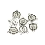 Mecrt Catholic Rosary Connector Accessory Retro Silver Three-Way Pendant Maria Style Religious Rosary Necklace Accessories - Image 5