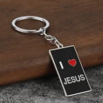 In-Stock Supply Exquisite Metal Keychain Pendant Keychains I love Jesus Ornament Decoration - Image 6