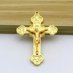 Mecrt Catholic Christian Cross Relief of the Passion of Jesus 7.5*5cm Cross Pendant Crucifix INRI Holiday Gifts Church Souvenirs