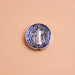 Tibetan Style Flat Round Spacers Beads Colorful Tone Jesus Cross Crucifix Saint Benedict Metal Beads - Image 5