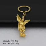 Vintage Metal Craft Keychain Ornament Pendant Michael Angel Figurine with Engraved Carving Home Decoration Source - Image 4