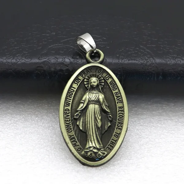 New Zinc Alloy Metal Jewelry Pendant Saint Mary Key Chain Pendant Vintage Necklace Tag