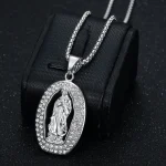 Fashion Accessories Stainless Steel Gold-plated Our Lady of Guadalupe Pendant Necklace Virgin Mary - Image 2