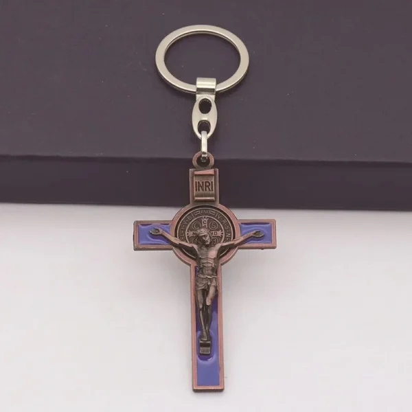 Catholic Christian Jesus Key Ring Car Keychains Women Men Gift Charms Handbag Pendant Cross KeyChains