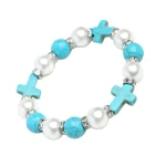 Christian Holy Prayer Bracelet Pearl Cross Turquoise Christ Women's Jewelry Church Rituals Rosary Memorare Easter Pentecost - Image 6