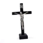 6*10.5cm Wooden Handmade St. Saint Benedict Standing Cross Crucifix Religious Catholic Gift Craft - Image 3