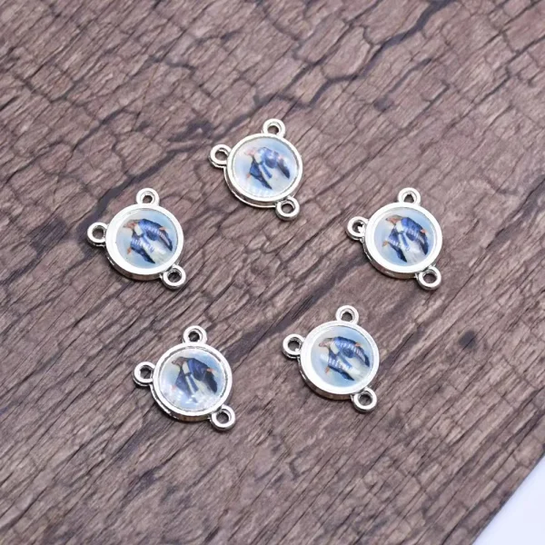 1.8*1.4cm Catholic Rosary Centerpiece Saint Sticker Small Size Epoxy Resin Center Medal