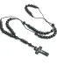 Catholic Rosary Natural Pine Beads Cross Player Beads Rosary Necklace Men Women Christiani Jewelry Wholesale Easter Chur