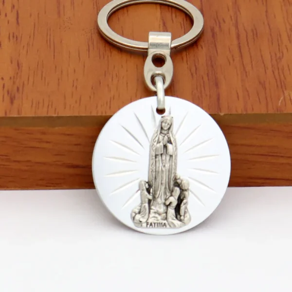 Catholic Virgin Mary Jesus Creative Jewelry Pendant Bag Keychain Zinc Alloy 3.7cm*3.7cm 4g Car Keychains