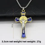 Mecrt Catholic Crucifix Beauty Necklace Keychain Pendant Fashionable Alloy Cross Shell Unisex Source Clothing Pendants Charms - Image 2