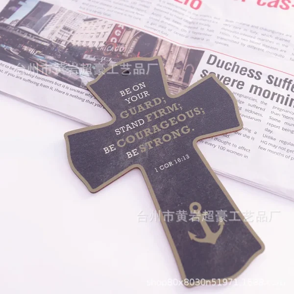 Mecrt Creative Easter DIY Pendant New Home Decoration Wooden Cross Crafts Religious Style with Main Material Jewelry