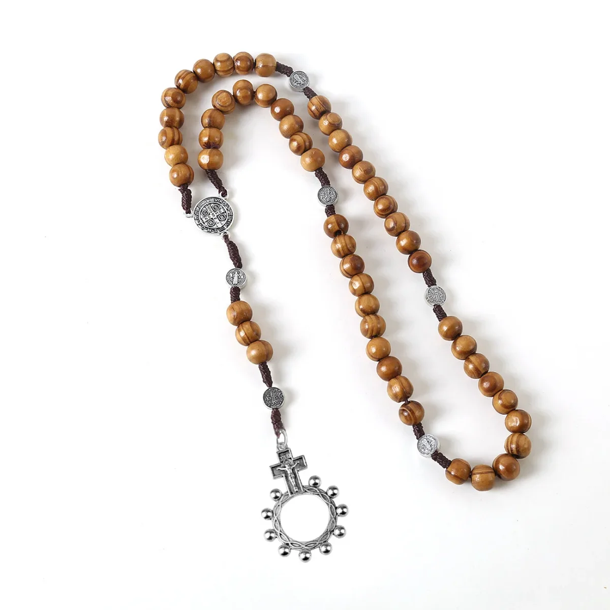 Catholic Pendant Rosary Beads Cross Miracle Medal St. Benedict Mary Pendant Easter Jewelry Wholesale - Image 4