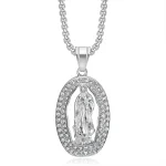 Fashion Accessories Stainless Steel Gold-plated Our Lady of Guadalupe Pendant Necklace Virgin Mary - Image 3